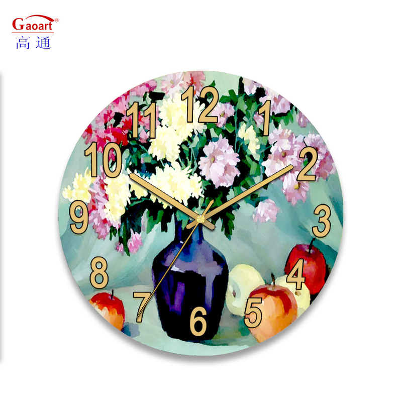 Decorative Custom Small Decor Decoration Bedroom UV Clock Glass Wall Large Sublimation Everyday