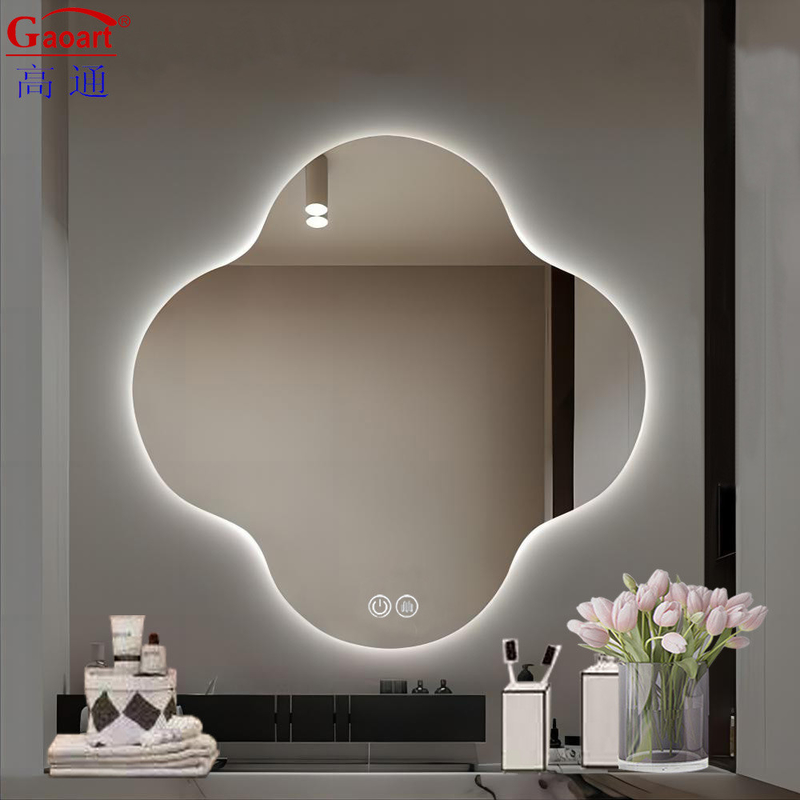 Full Length Custom Intelligent Makeup Lighted Bathroom Wall Hanging With Oval Led Mirror