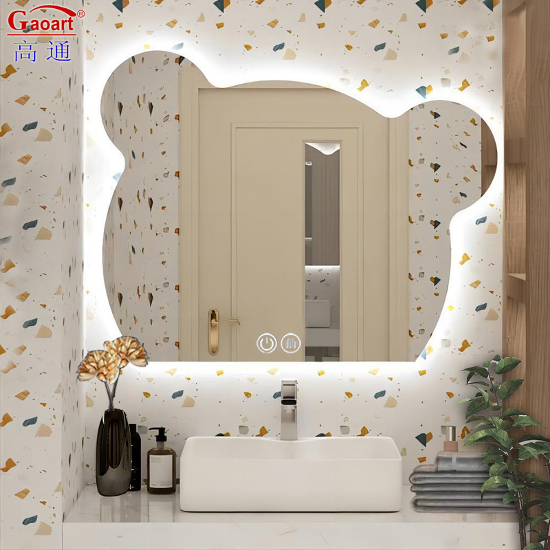 Licensed Silver Mirror LED Waterproof Bathroom Shower for House Decor and Living Room