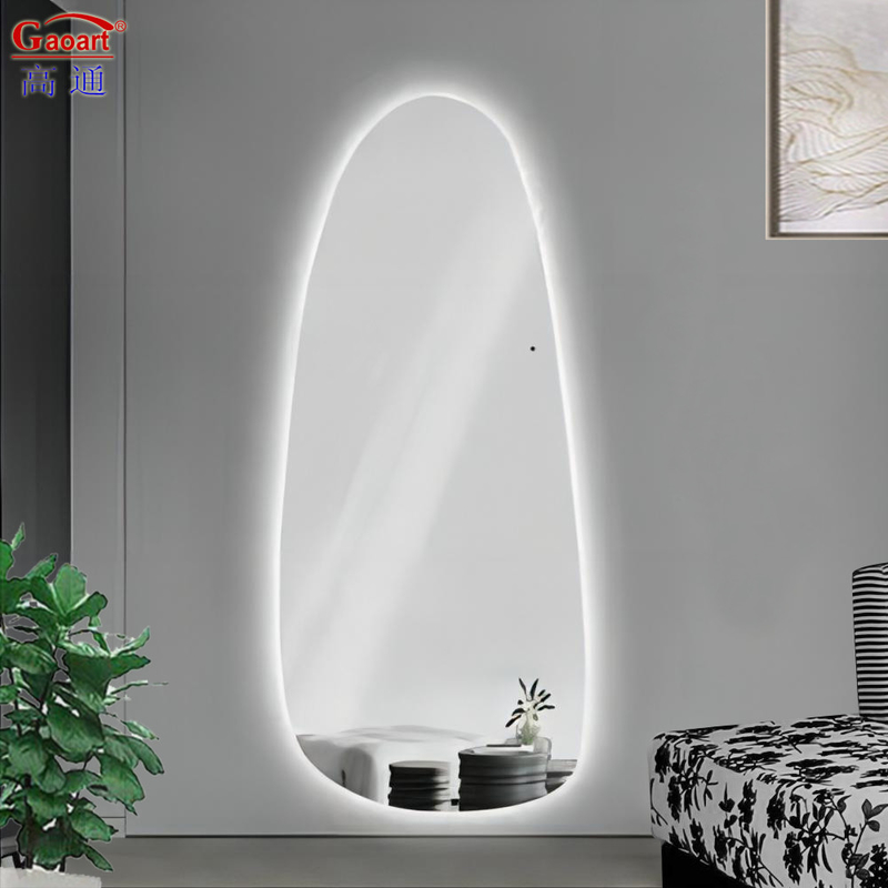 Large Illuminated Glass Mirror for Custom Makeup and Bedroom Decoration in Best Wall