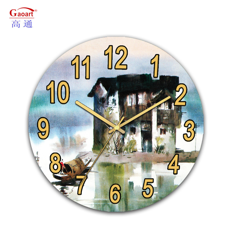 Quartz Motivity Type Custom Sublimation Glass Decor UV Clock for Bedroom and Bathroom