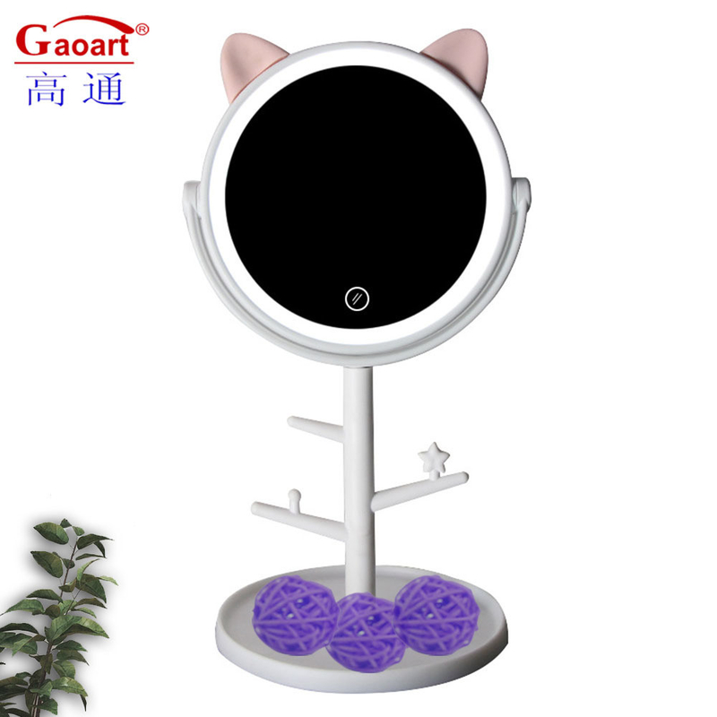 Custom Logo LED Makeup Mirror Portable and Convenient for On-the-Go Cosmetic Touch-Ups