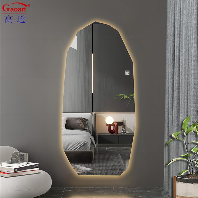 Anti-Fog Glass Mirror LED Backlit Wall Mirror for Intelligent Makeup in Bathroom