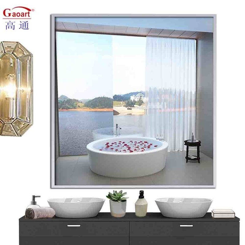 Variety Decor Black Metal Wall Standing Floor Aluminium Aluminum Sticker Mirror for Bathroom