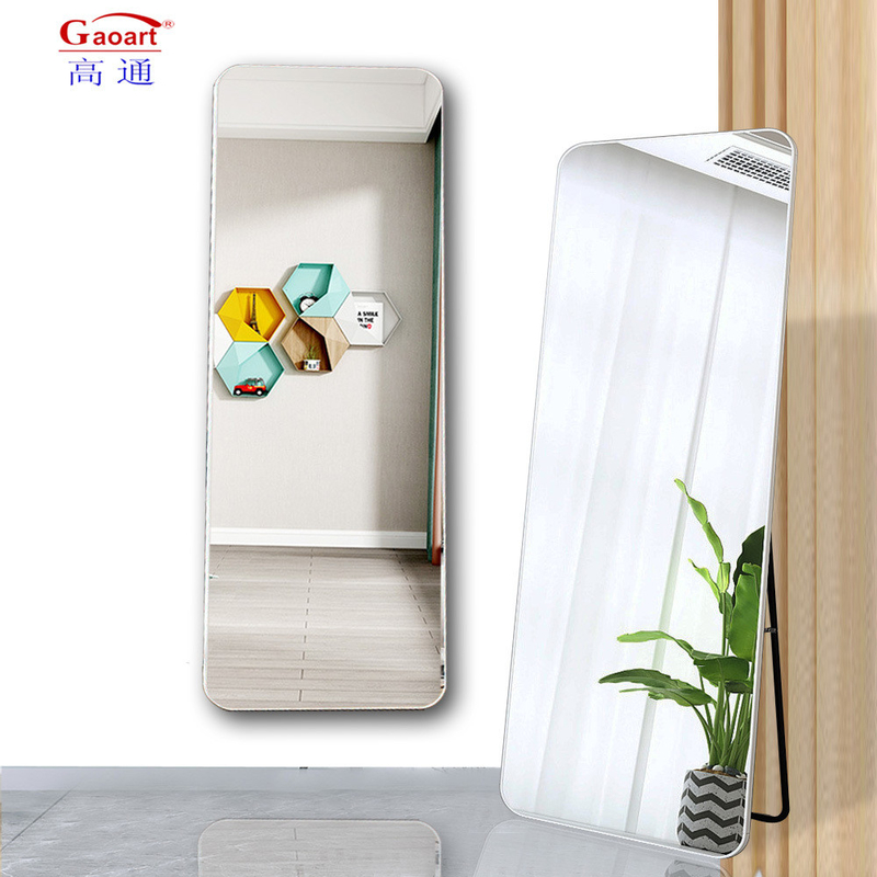 Wall Decor Glass Stand Bath Art Deco Floor Mirror for Wedding Craft Length Room Decor
