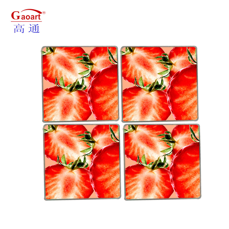 Customized Logo Tempered Round Square Beaded Portable Wine Glass Coasters Set for Drinks
