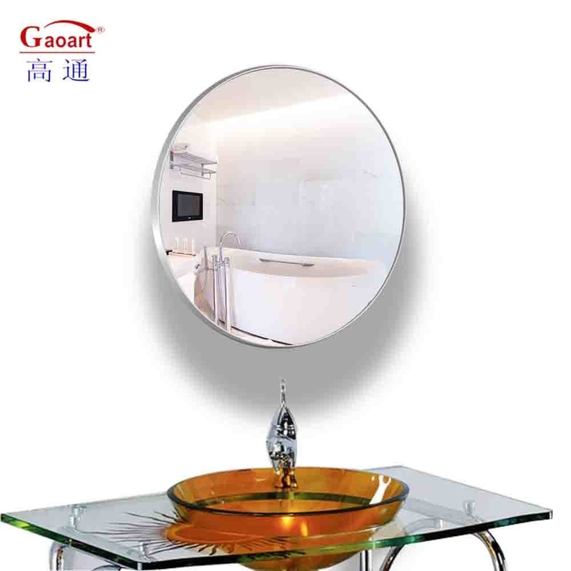 Large Glass Mirror Aluminum Metal Frame Wall Hanging with Customized Size Home Decor