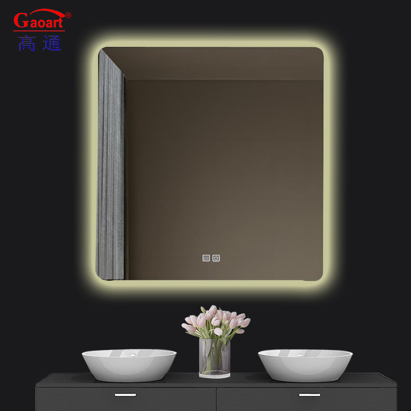 Customized Size Led Touch Bevelled Smart Fitness Bath Backlit Mirror for Salon Makeup