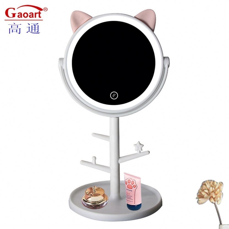 Girl Portable LED Light Mirror Vanity Cosmetic Table Custom Little Makeup Extra LOGO