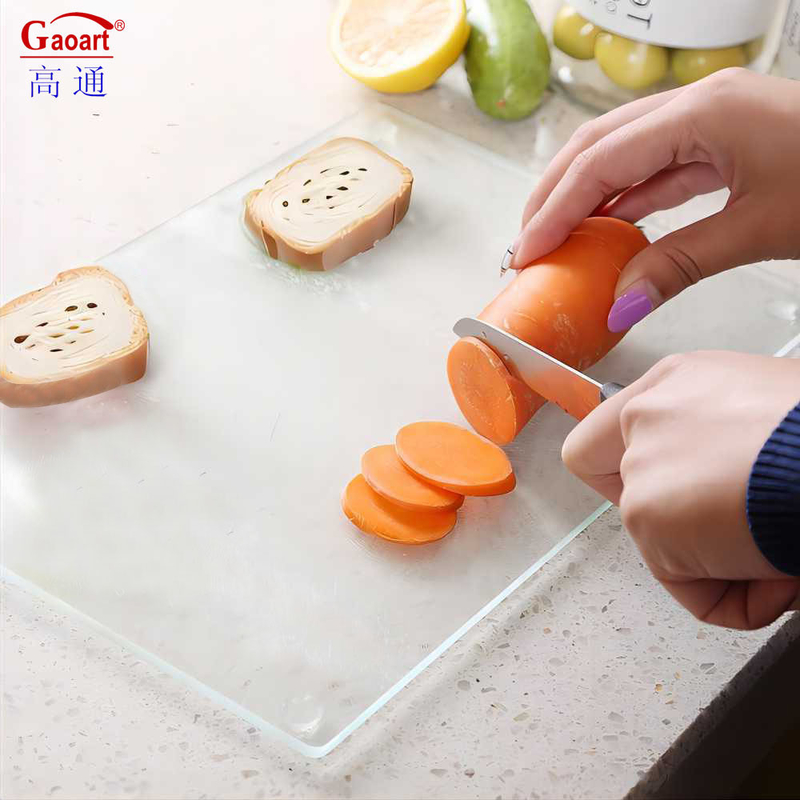 Kitchen Accessories Toughened Square Tempered Glass Cheese Cutting Board for All-Season