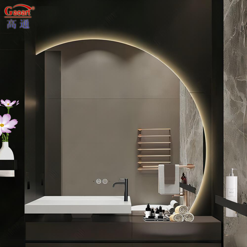 Licensed Material Modern Design Silver Mirror Led Salon Touch Screen Smart Bathroom Miroir