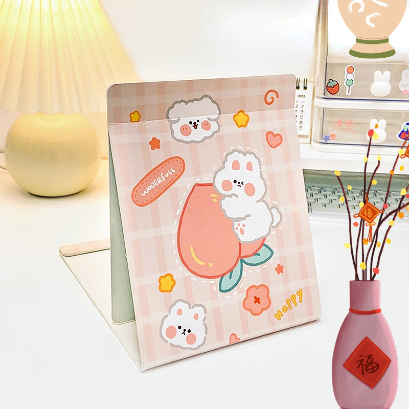Convenient Heart Shaped Vanity Mirror for On-the-Go Cosmetic Touch-Ups