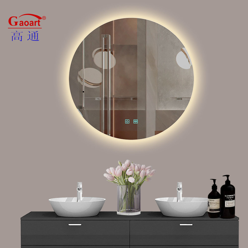 Licensed Silver Mirror Smart Light Round LED Mirror for Bedroom and Bathroom Decor