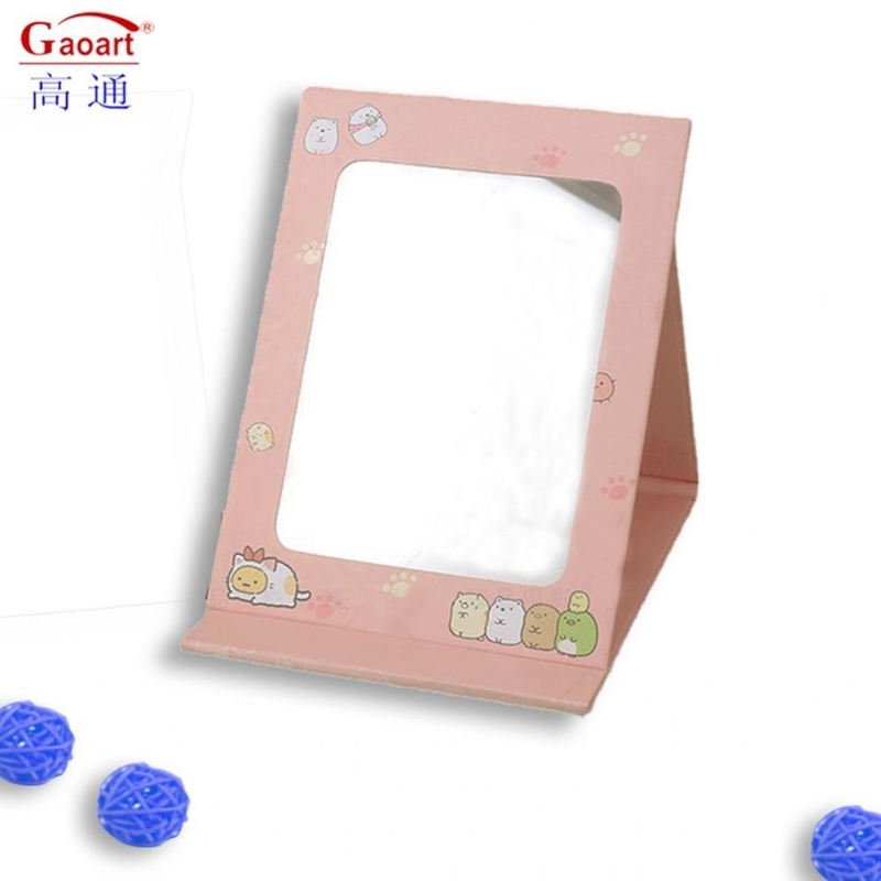 Custom Pocket Small Cosmetic Table Heart Shaped Mirror Packing method OPP bag Make-Up