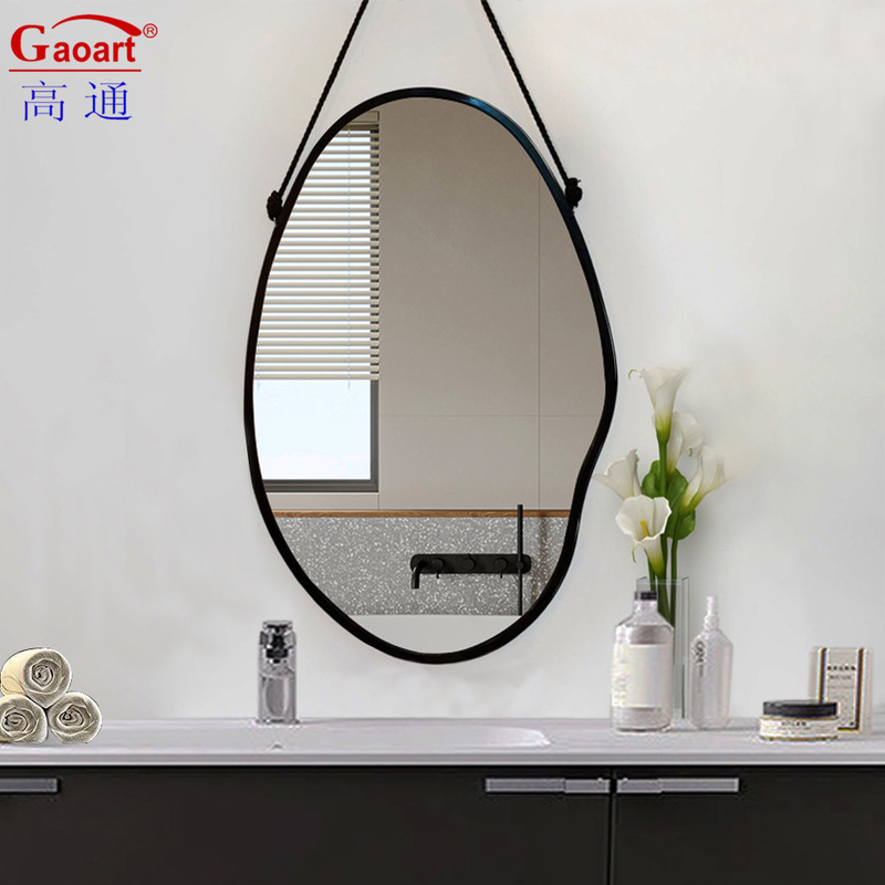 Every Day Bathroom Decor with Antique Glass Mirror and Plastic Frame in Lanyard Style