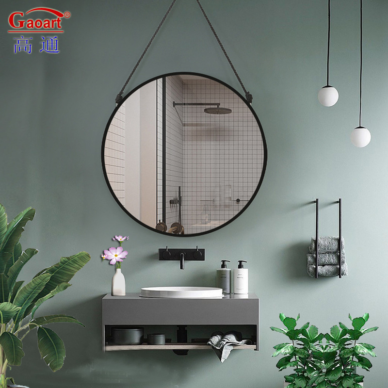 Glass Mirror Bathroom Decorative Lanyard Style Plastic Round Frame for The Listing Bedroom