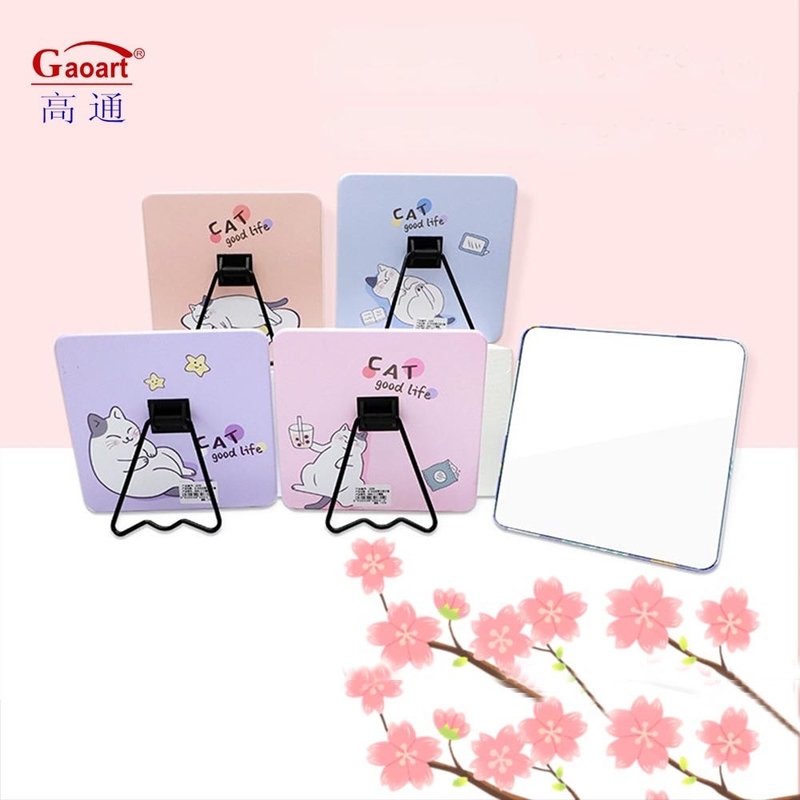 Travel Standing Cute Stand Top Make Up Cosmetic Table with Metal and Glass Mirror