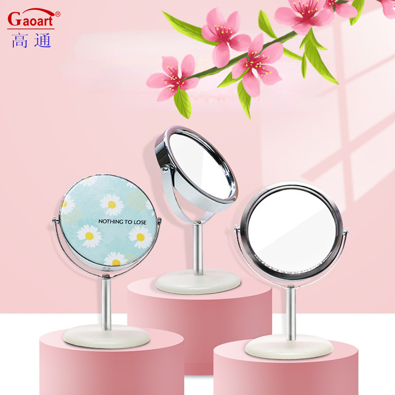 Small Travel Cosmetic Desktop Table Make Up Top Standing Mirror with Custom Packing
