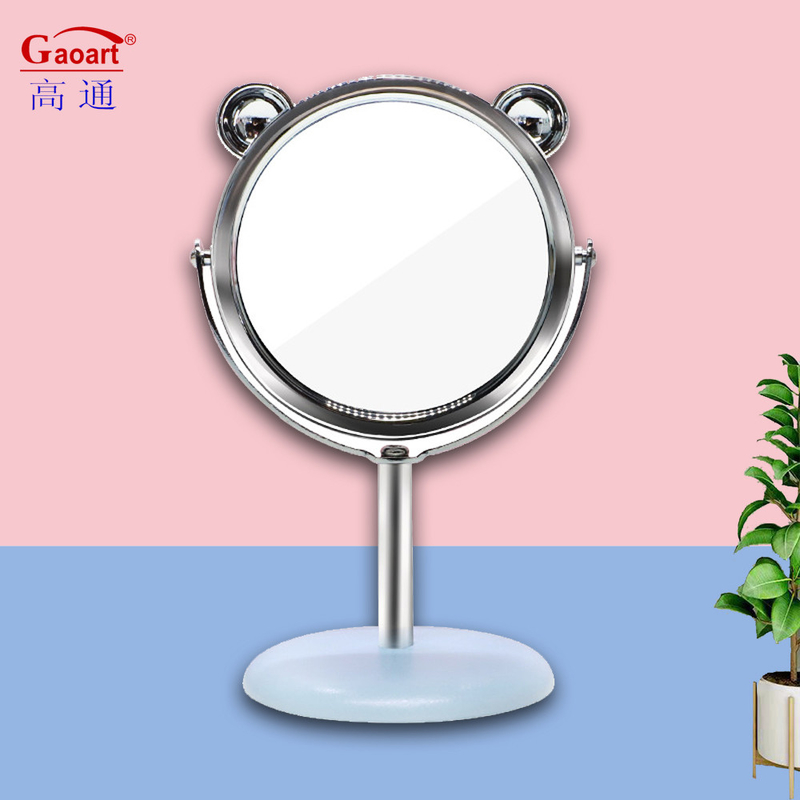 Custom packing Cute Small Table Top Travel Cosmetic Standing Espejo Makeup Desk Mirror