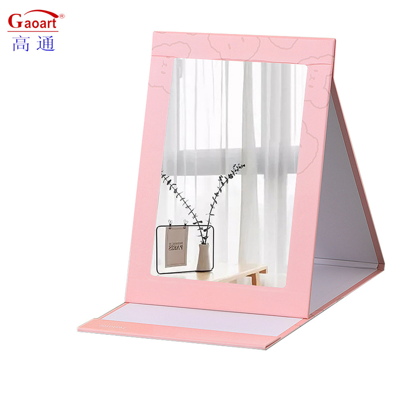 Foldable Heart Shaped Makeup Travel Vanity Mirror Paper Bag Packing for Easy Cosmetic
