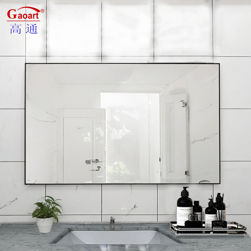 Aluminium Alloy Frame Glass Mirror for Large Black Sticker Metal Frame Bathroom Vanity