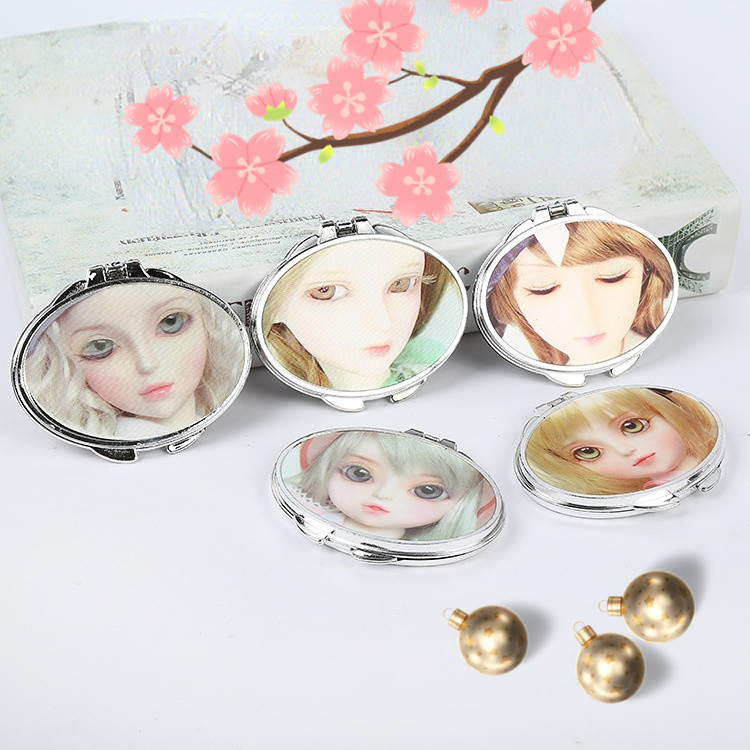 Every day Fashion Design Style Small Folding Heart Shaped Cosmetic Fold Vanity Mirror