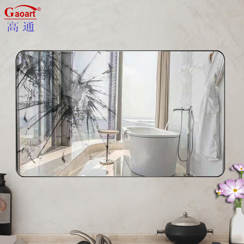 Large Aluminum Art Gold Frame Mirror for Bathroom Decoration Wall Hanging Mirror