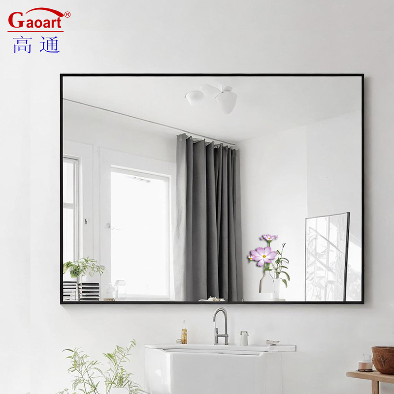 Popular Design Round Wall Mirror in Gold Black Aluminum Frame for Bathroom Accessory