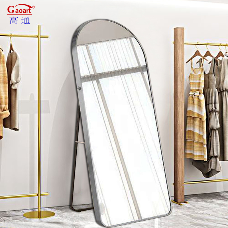 Full Length Gold Arch Frame Standing Black Home Decor Mirror for Living Room Floor Mirror