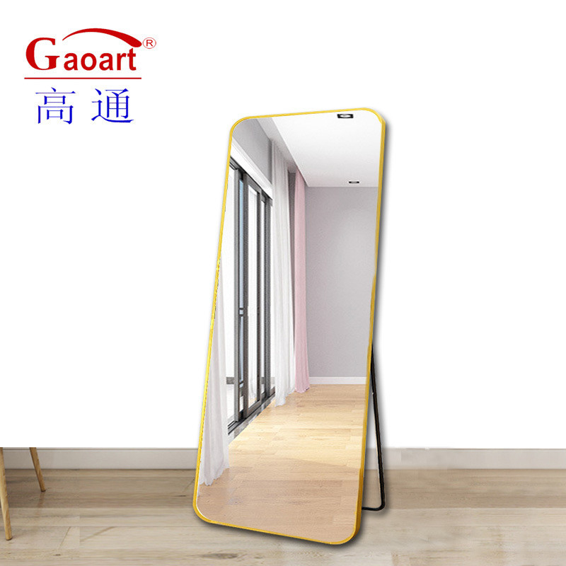 Contemporary Design Style Floor Length Full Arch Gold Wall Mirror for Home Decoration