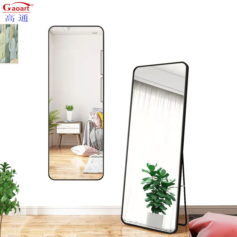 Customized Size Modern Stylish Ornate Floor Standing Oval Full Length Mirror with Stand