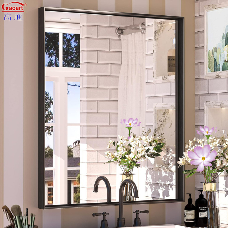 Home Wineshop Art Deco Design Style Wall-Mounted Aluminium Mirror with White Frame