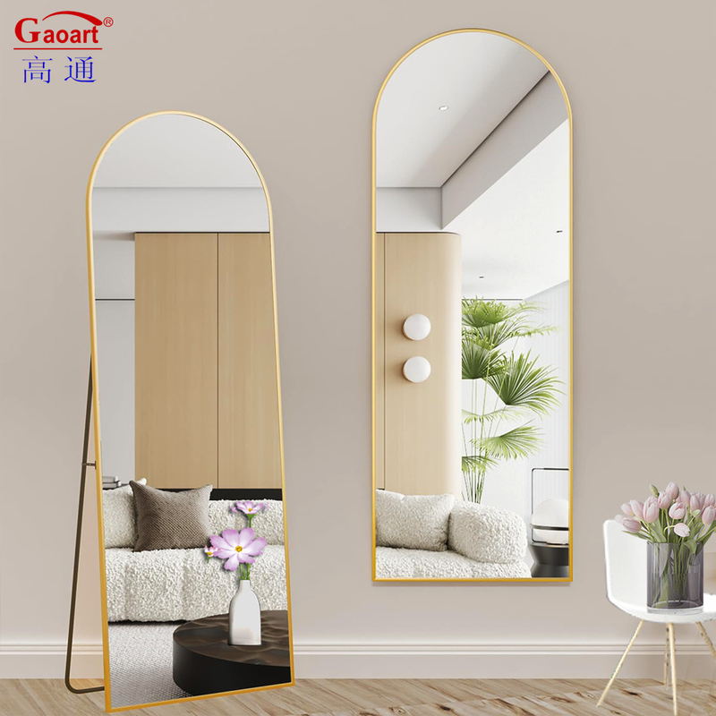 White Frame Wall Mirror Floor Length Metal Bath Dressing Mirror for Home Decoration
