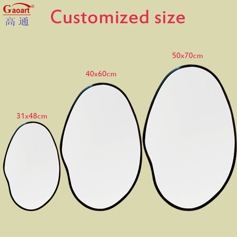 Nordic Silver Design Unbreakable Glass Mirror in Oval Style with Customized Size
