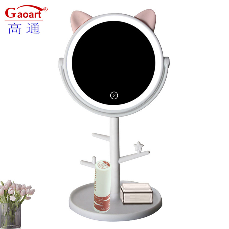 6 Inches Simple Makeup Mirror with Adjustable Angle and Convenient Built in Tray
