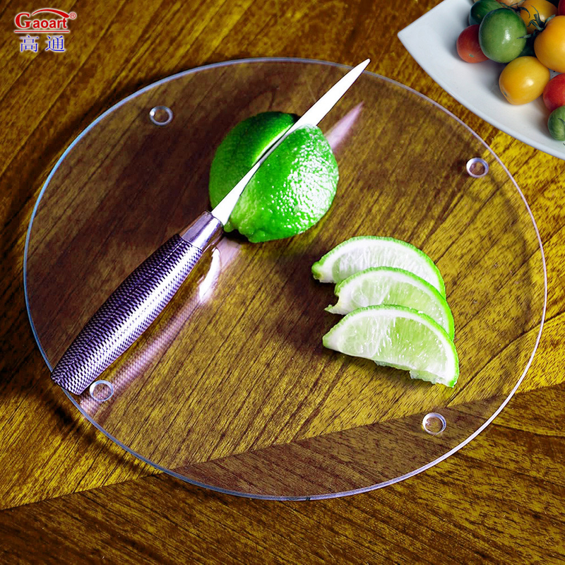 Customized Tempered Glass Cutting Board with Non-Slip Feet Perfect for Food Preparation
